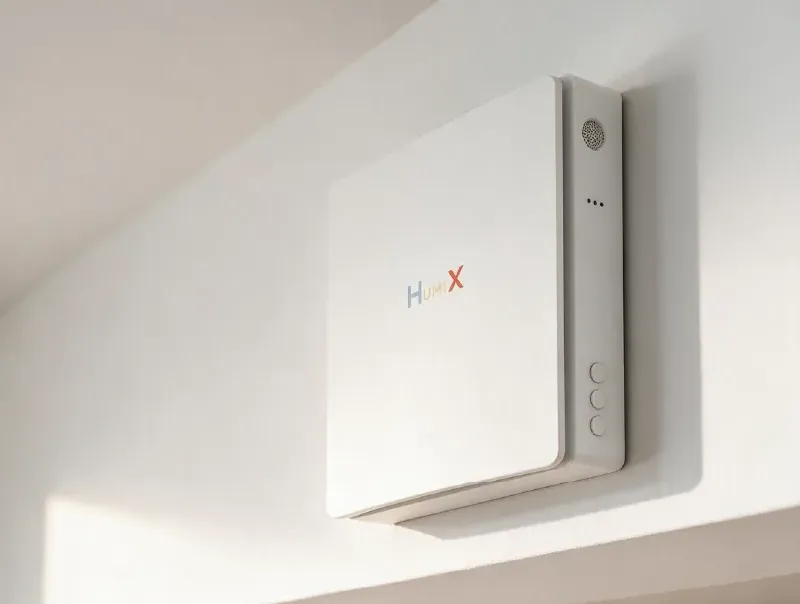 Ventilación descentralizada HUMIX renovando el aire de una estancia
