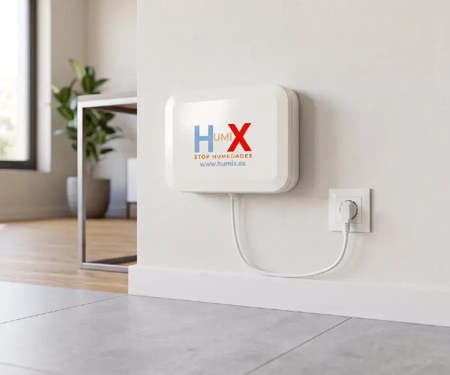 Sistema HUMIX instalado en la pared de una vivienda en Logroño